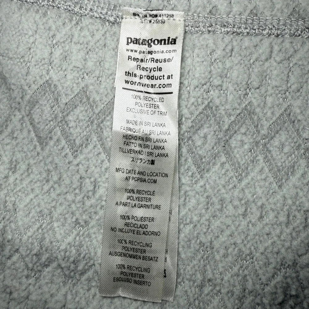 Patagonia Full Zip Hooded Jacket Women Small Gray Geometric Sweater - Picture 6 of 8